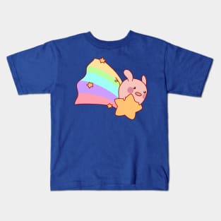 Rainbow Shooting Star Pig Kids T-Shirt